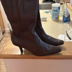 Elegant Brown Leather Women's Boots
